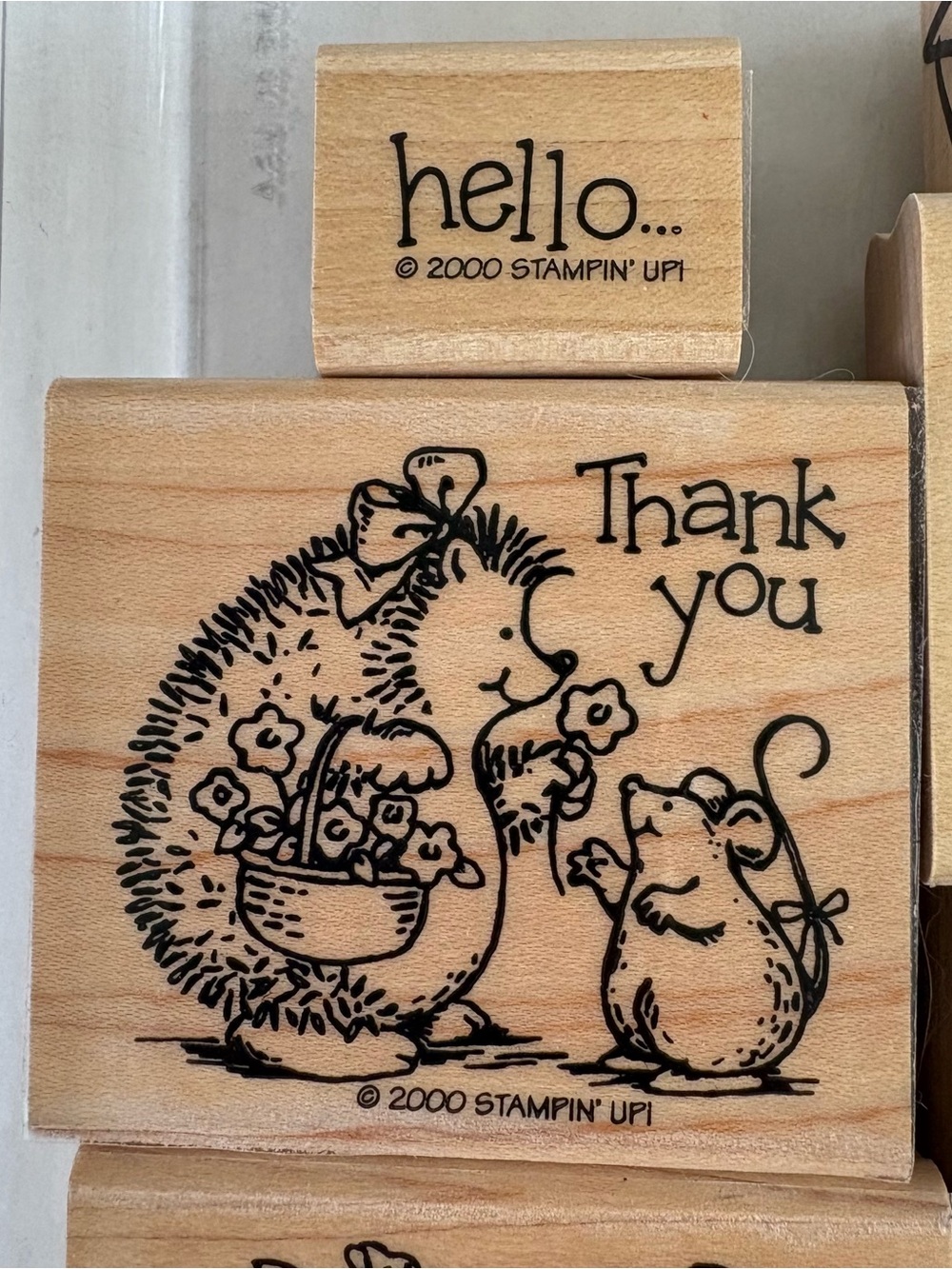 Stampin’ Up! 2000 Hedgehog Happiness Wood Stamp Set - Picture 3 of 9
